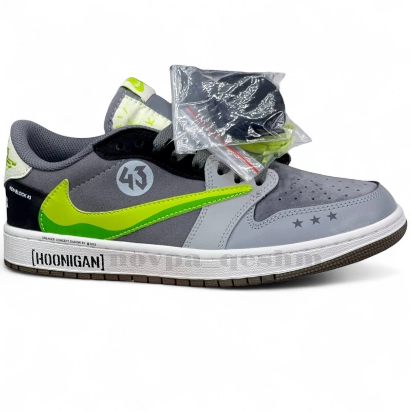 کتونی نایک ایر جردن تراویس اسکات Nike Air Jordan Travis Scott سبز طوسی