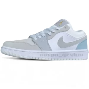 کتونی نایک ایر جردن وان پاریس ویتنام Nike Air Jordan1 Paris سفید آبی طوسی