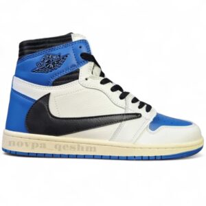 کفش کتونی جردن 1 ساقدار تراویس اسکات Jordan 1 Travis Scott آبی