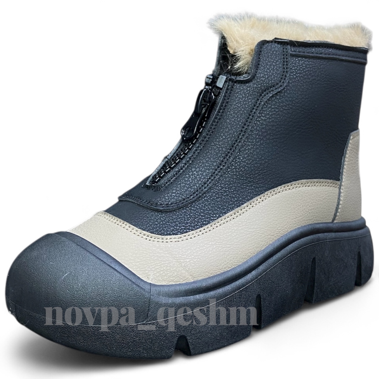 نیم بوت زیپ دار خزدار zip ankle boots - Image 4