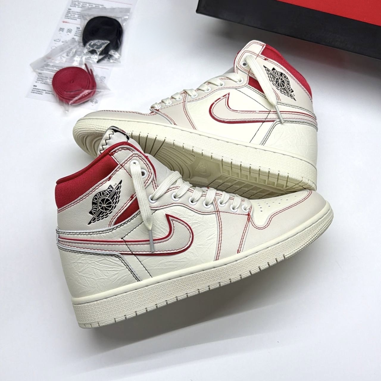 کفش کتونی نایک ایر جردن وان ساقدار رترو فانتوم جیم رد Nike Air Jordan 1 High Retro Phantom Gym Red