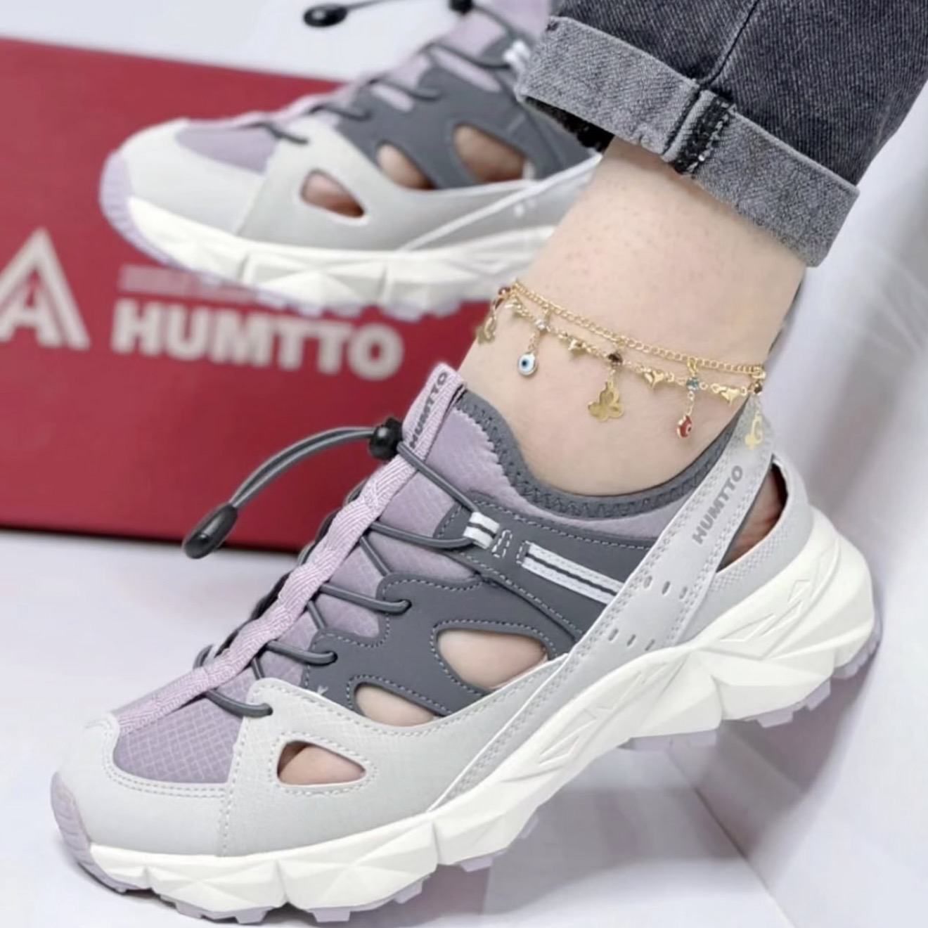 کفش صندل لژدار پیاده روی زنانه هامتو Humtto women's sandal بنفش