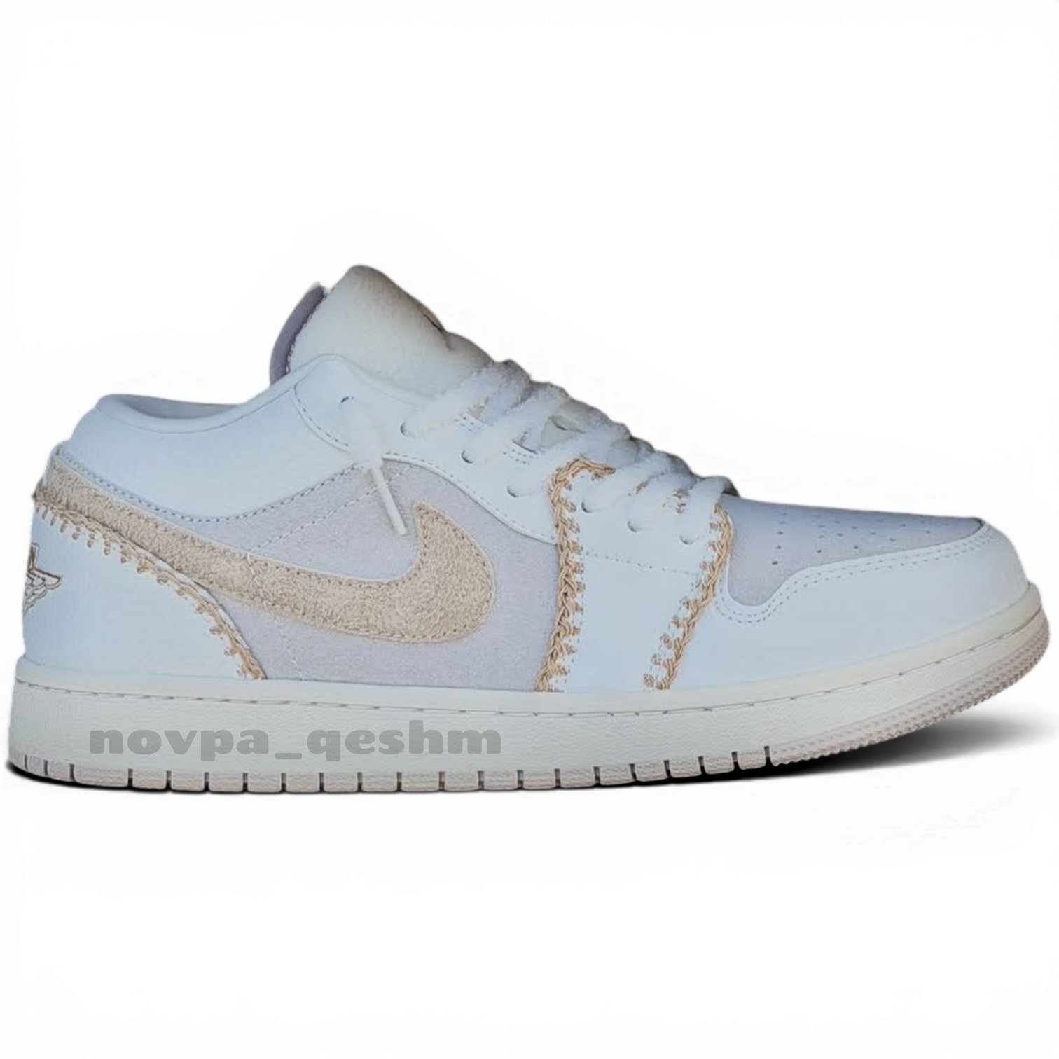 کفش کتونی کنفی نایکی جردن 1 کوزی گیرل Nike Air Jordan 1 Low SE Hemp Cozy Girl کرم بژ