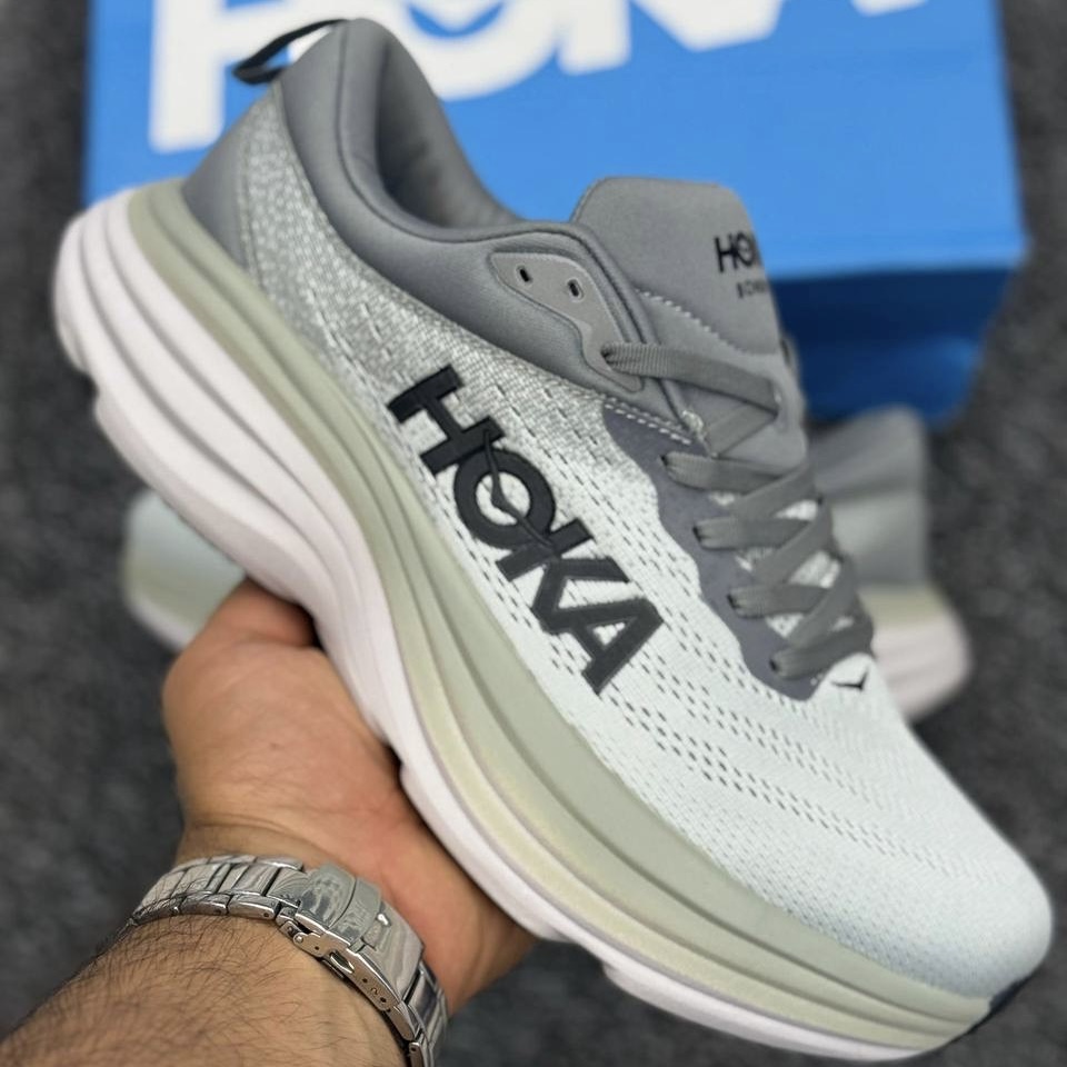 کفش کتونی هوکا باندی 8 | 'HOKA Bondi 8 ONE ONE 'sharkskin طوسی