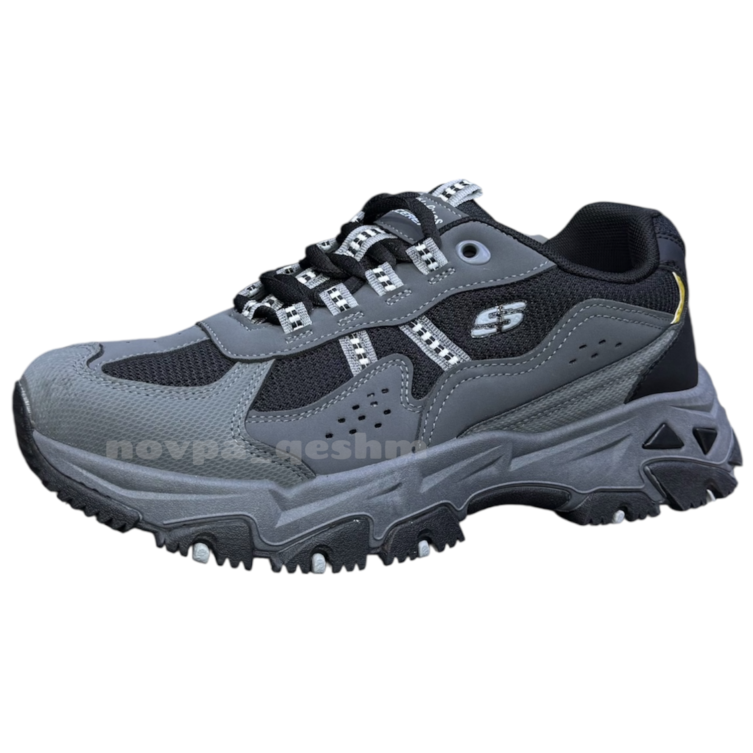 کفش کتونی اسکیچرز لژدار کوهنوردی (وارداتی) skechers D'Lites hiker مشکی دودی