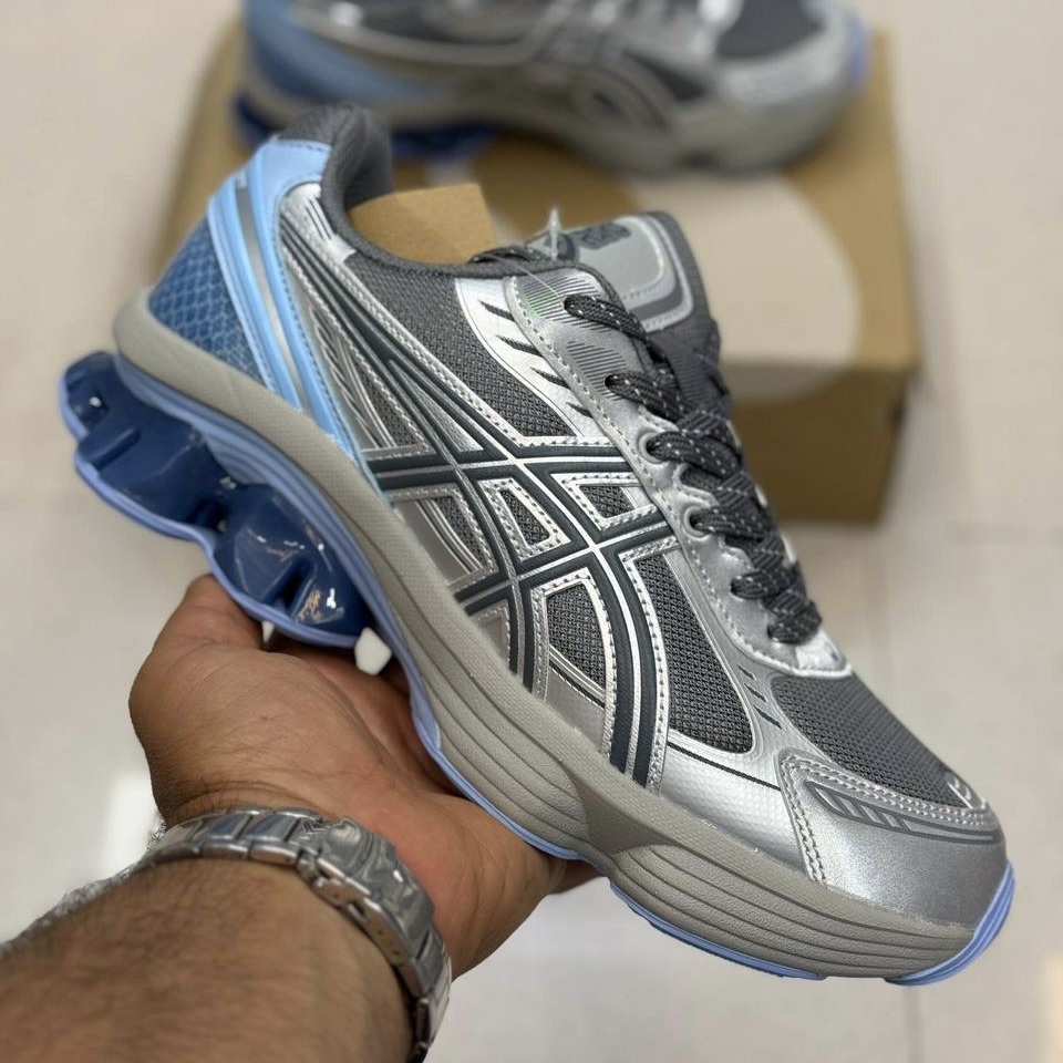 کفش کتونی اسیکس ژل کینتیک فلوئنت ASICS GEL-Kinetic Fluent طوسی آبی
