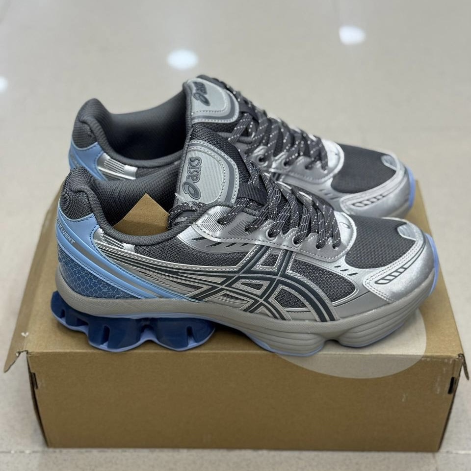 کفش کتونی اسیکس ژل کینتیک فلوئنت ASICS GEL-Kinetic Fluent طوسی آبی