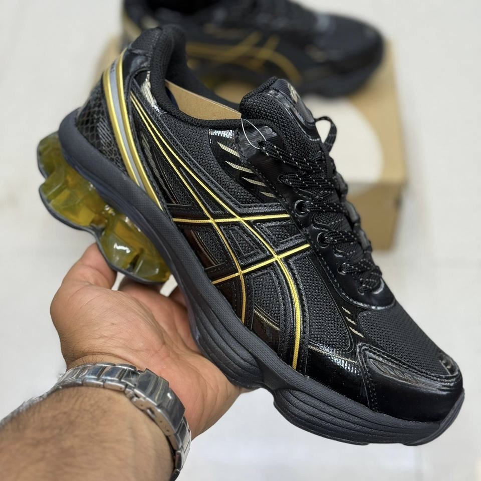 کفش کتونی اسیکس ژل کینتیک فلوئنت ASICS GEL-Kinetic Fluent مشکی طلایی