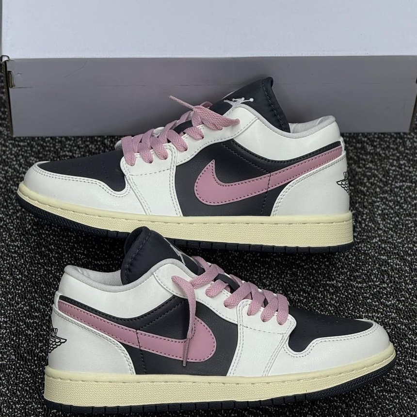 کفش کتونی زنانه نایک ایر جردن 1 لو Nike air jordan 1 Low SE مشکی صورتی