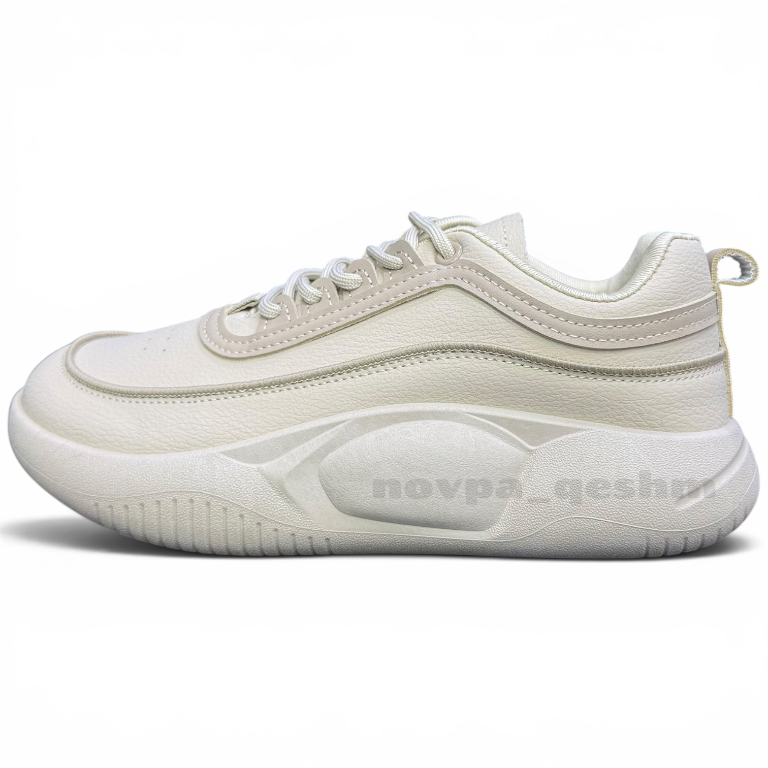 کتونی اسپرت لژدار طبی زنانه womens platform sneakers beige red 2233 کرم
