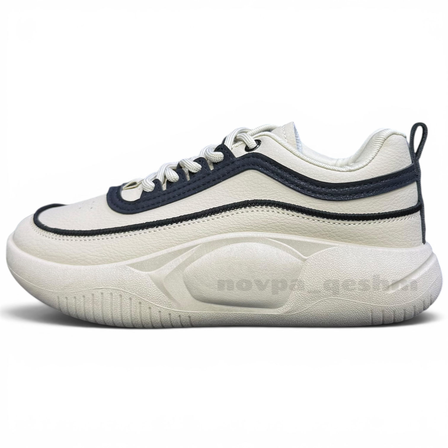 کتونی اسپرت لژدار طبی زنانه womens platform sneakers beige red 2233 کرم مشگی