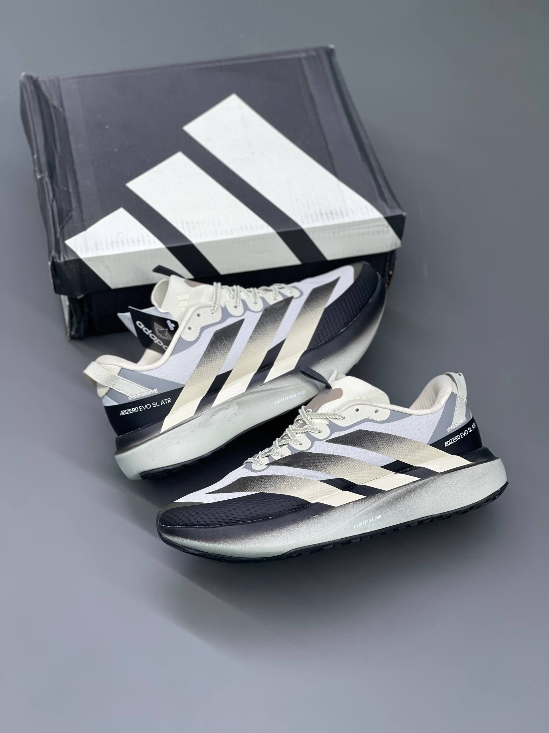 کفش کتونی مردانه آدیداس آدیزیرو ایوو اس ال ای تی آر Adidas Adizero Evo SL ATR مشکی طوسی