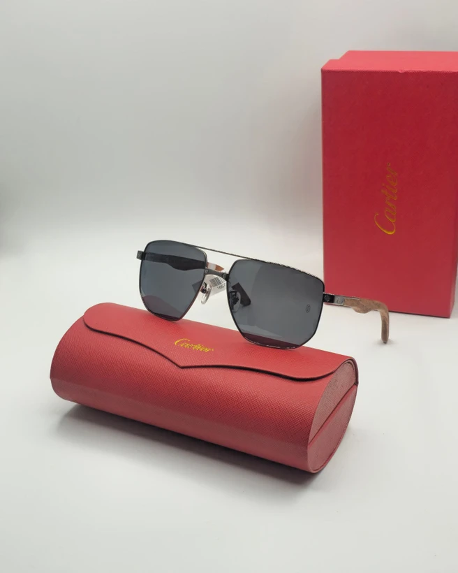 عینک آفتابی کارتیر دسته چوب Cartier Sunglasses CT0281s
