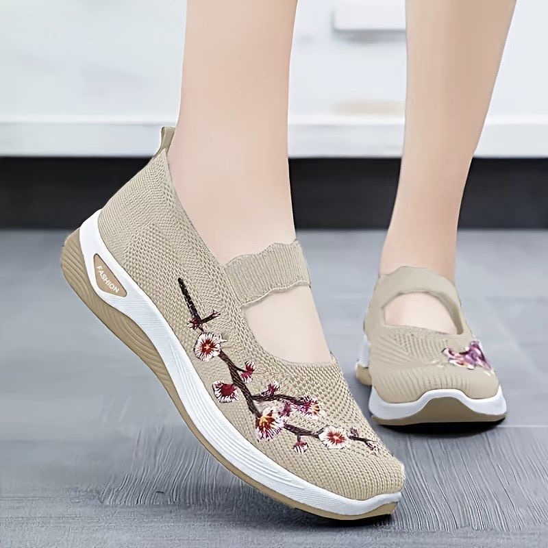 کفش صندل تابستانه گلدار زنانه Women's Summer Sandal کرم
