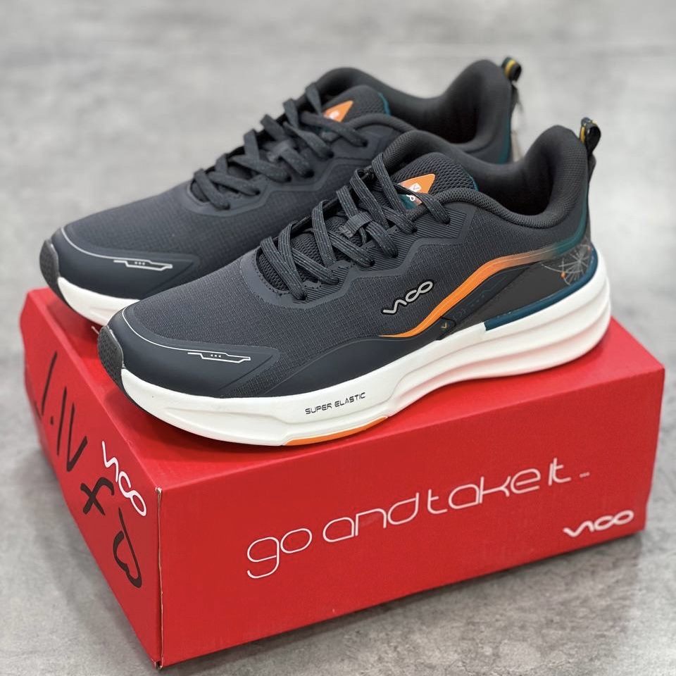 کفش کتونی رانینگ اورجینال ویکو مردانه Vico Running Super Elastic طوسی
