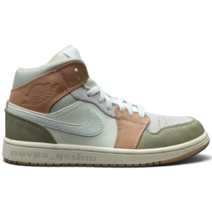 کفش کتونی زنانه نایک ایر جردن 1 ساقدار مید میلان Nike Air Jordan1 Mid Milan سبز نارنجی