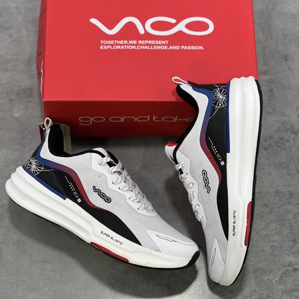 کفش کتونی رانینگ اورجینال ویکو مردانه Vico Running Super Elastic طوسی قرمز