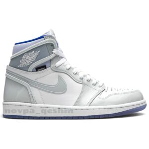 کفش کتونی ساقدار نایک ایر جردن 1 زوم ریسر بلو Nike Air Jordan 1 High Zoom Racer blue سفید مشکی