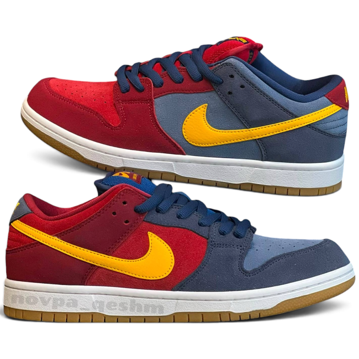 کفش کتونی مردانه نایک اس بی دانک لو بارسلونا Nike SB Dunk Low Barcelona قرمز آبی