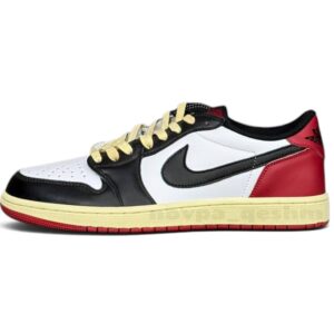 کفش کتونی مردانه نایک ایر جردن 1 Nike Air Jordan 1 Low Retro سفید مشکی قرمز