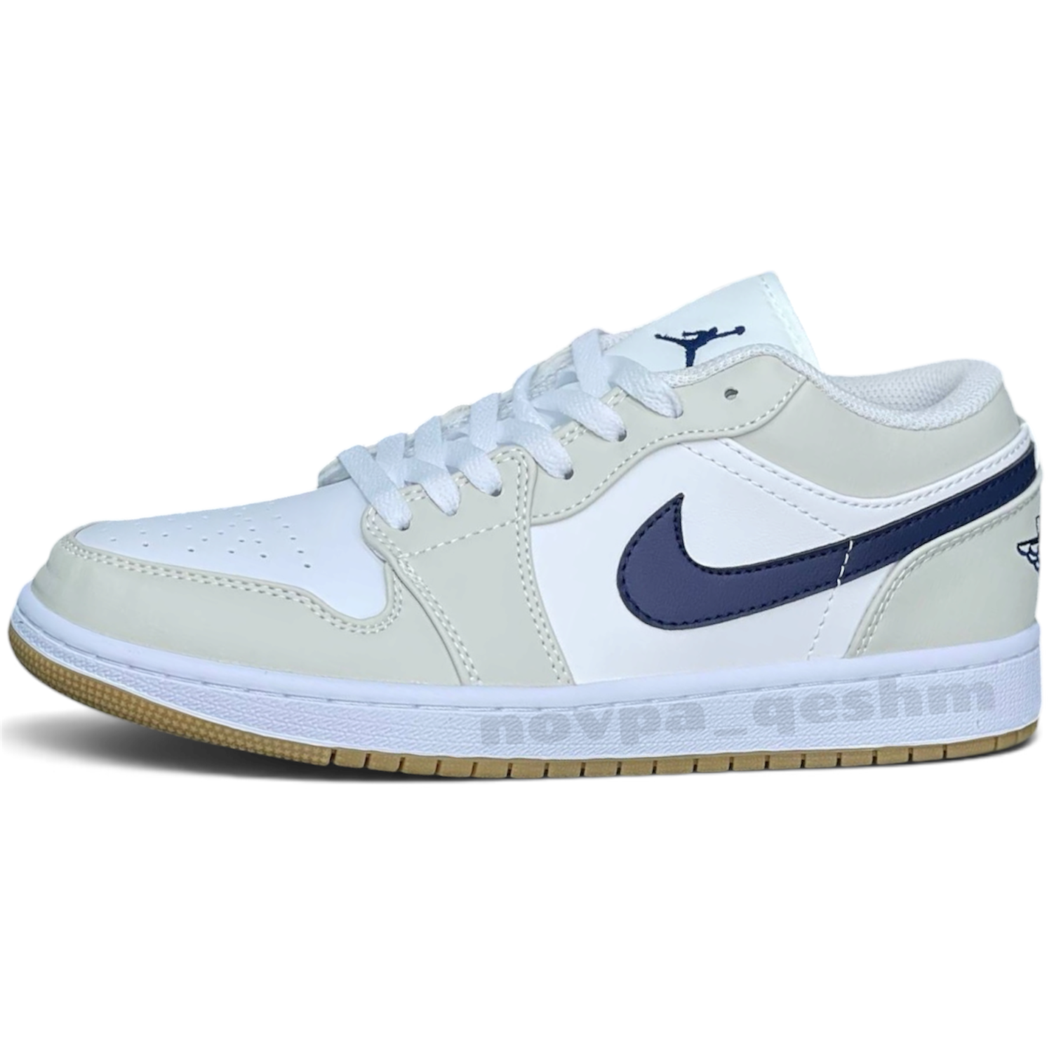 کفش کتونی مردانه نایک ایر جردن 1 لو Nike Air Jordan1 Low Men's Shoes کرم سرمه ای