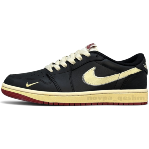 کفش کتونی مردانه نایک ایر جردن 1 لو مستر نایجل سیلوستر Nike Air Jordan 1 Retro Low OG Nigel Sylvester مشکی زرد