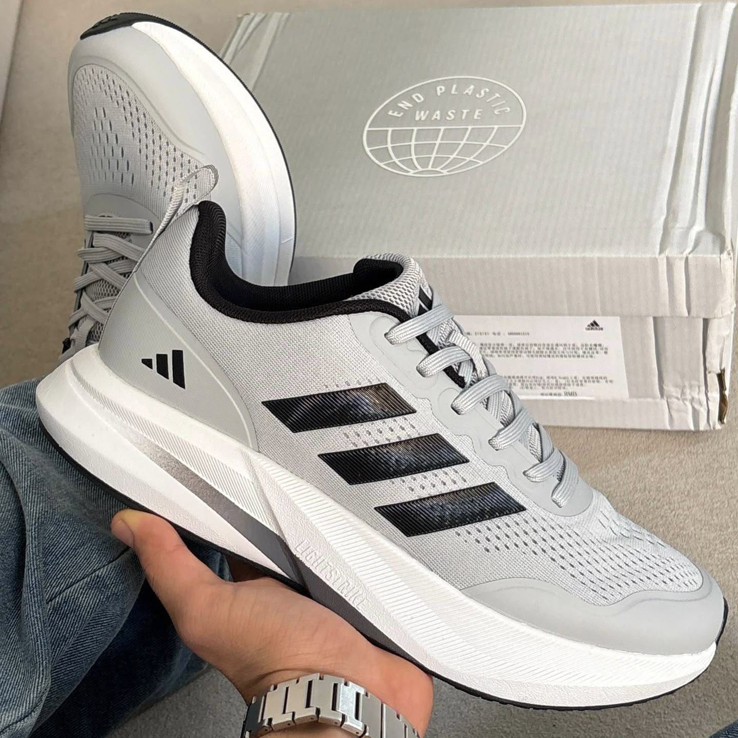 کفش کتونی مردانه آدیداس ران فالکون Adidas Runfalcon Running Shoes طوسی