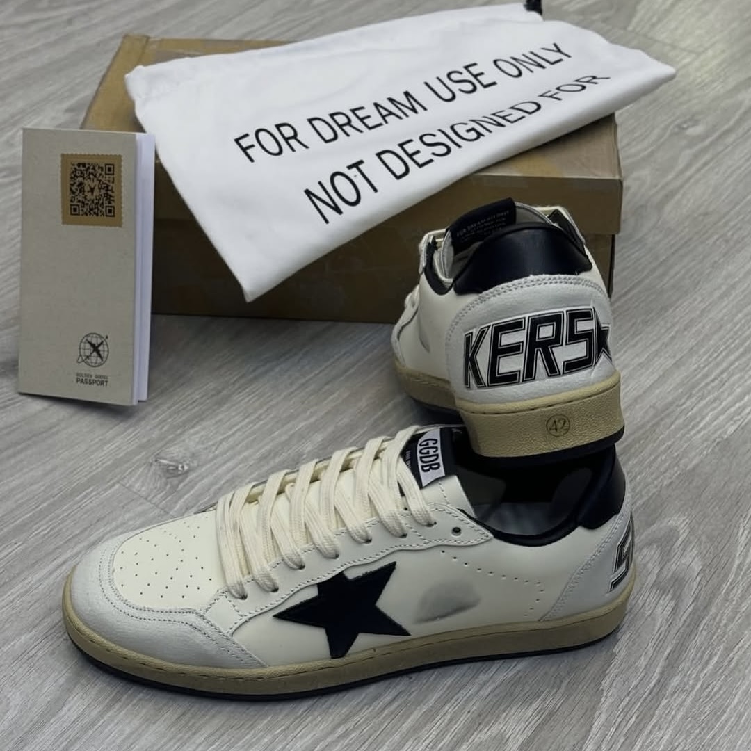 کتونی ونس مردانه گلدن گوس بال استار Golden Goose Men's Sneakers Ball Star مشکی کرم