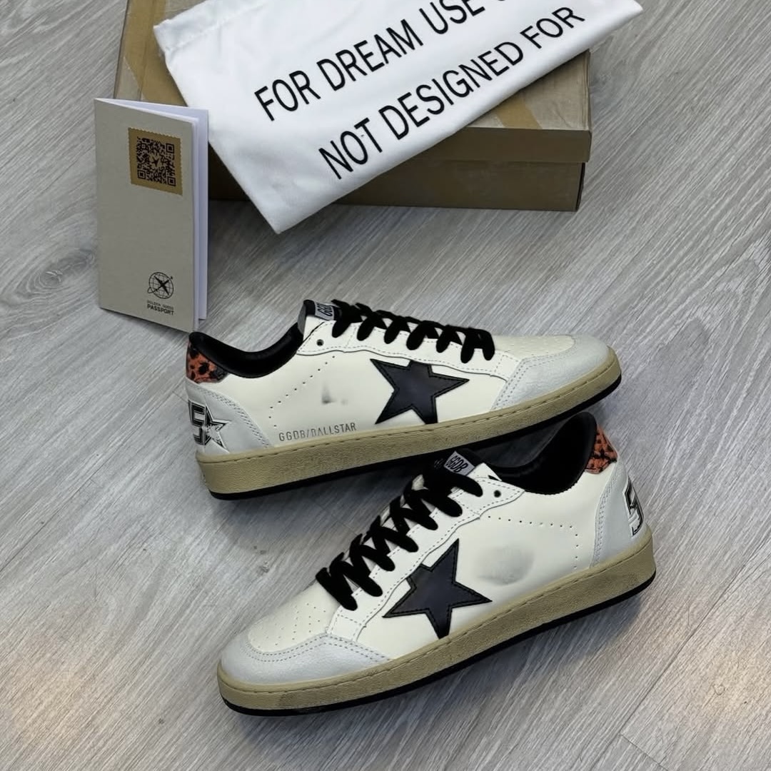 کتونی ونس مردانه گلدن گوس بال استار Golden Goose Men's Sneakers Ball Star مشکی نارنجی