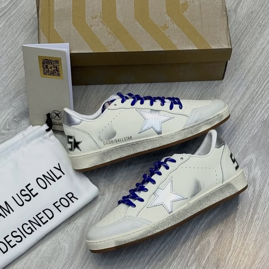 کتونی ونس مردانه گلدن گوس بال استار Golden Goose Men's Sneakers Ball Star نقره ای