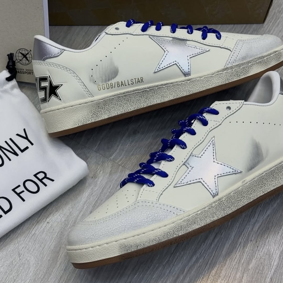کتونی ونس مردانه گلدن گوس بال استار Golden Goose Men's Sneakers Ball Star نقره ای