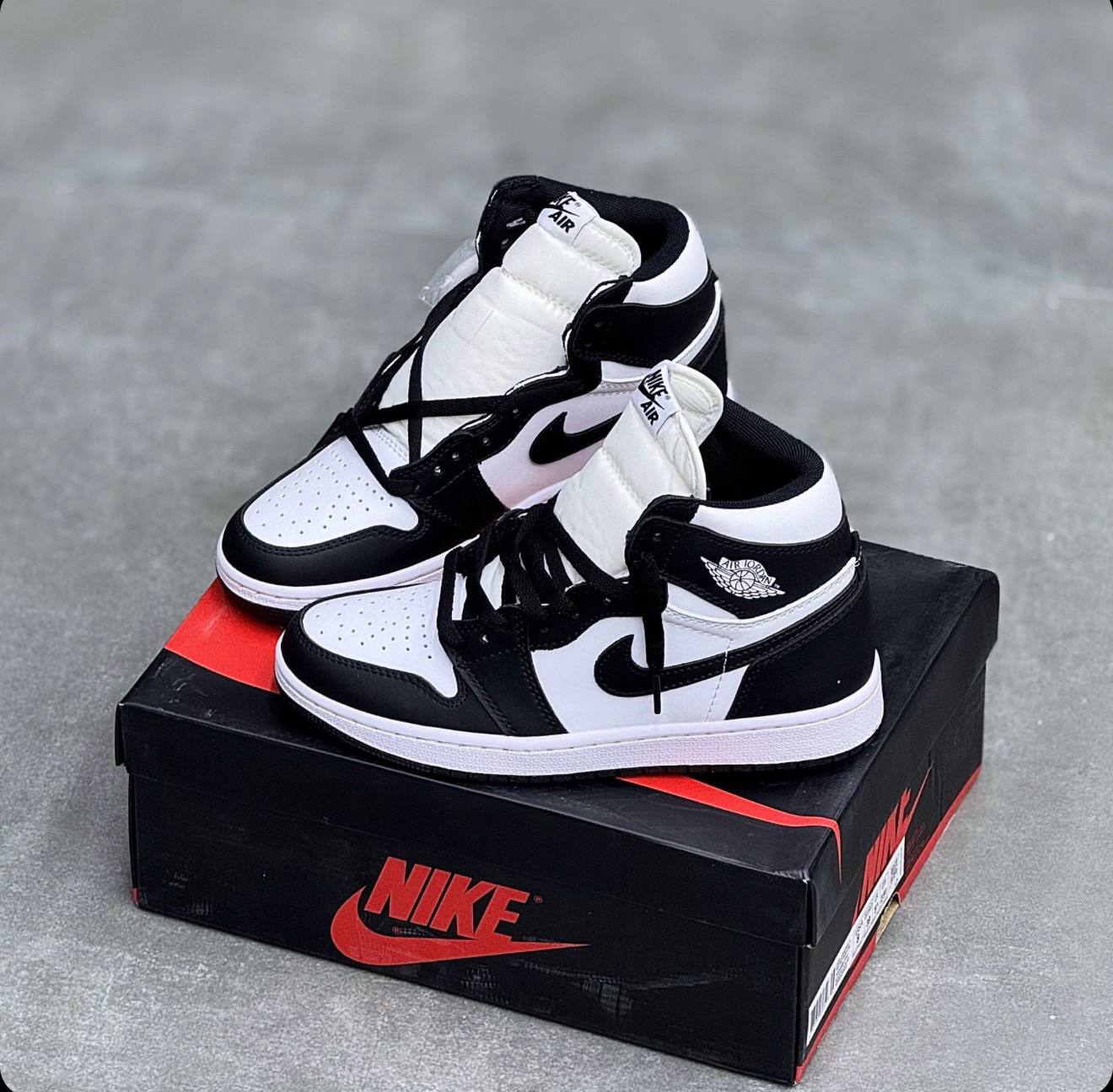 کفش کتونی زنانه و مردانه نایک ایر جردن ۱ ساقدار پاندا Nike Air Jordan 1 High Panda سفید مشکی