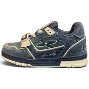 کفش کتونی مردانه لویی ویتون ال وی ترینر Louis Vuitton LV Trainer طوسی