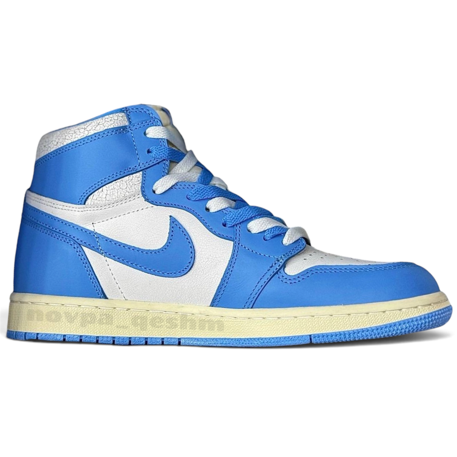 کفش کتونی نایک ایر جردن 1 ساقدار شیکاگو لاست اند فاند Nike Air Jordan 1 Chicago Lost and Found سفید آبی
