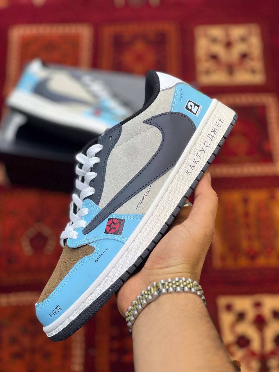کتونی نایک ایر جردن 1 تراویس اسکات جک بویز بی ام دبلیو NIKE AIR JORDAN 1 TRAVIS SCOTT X Jackboys BMW