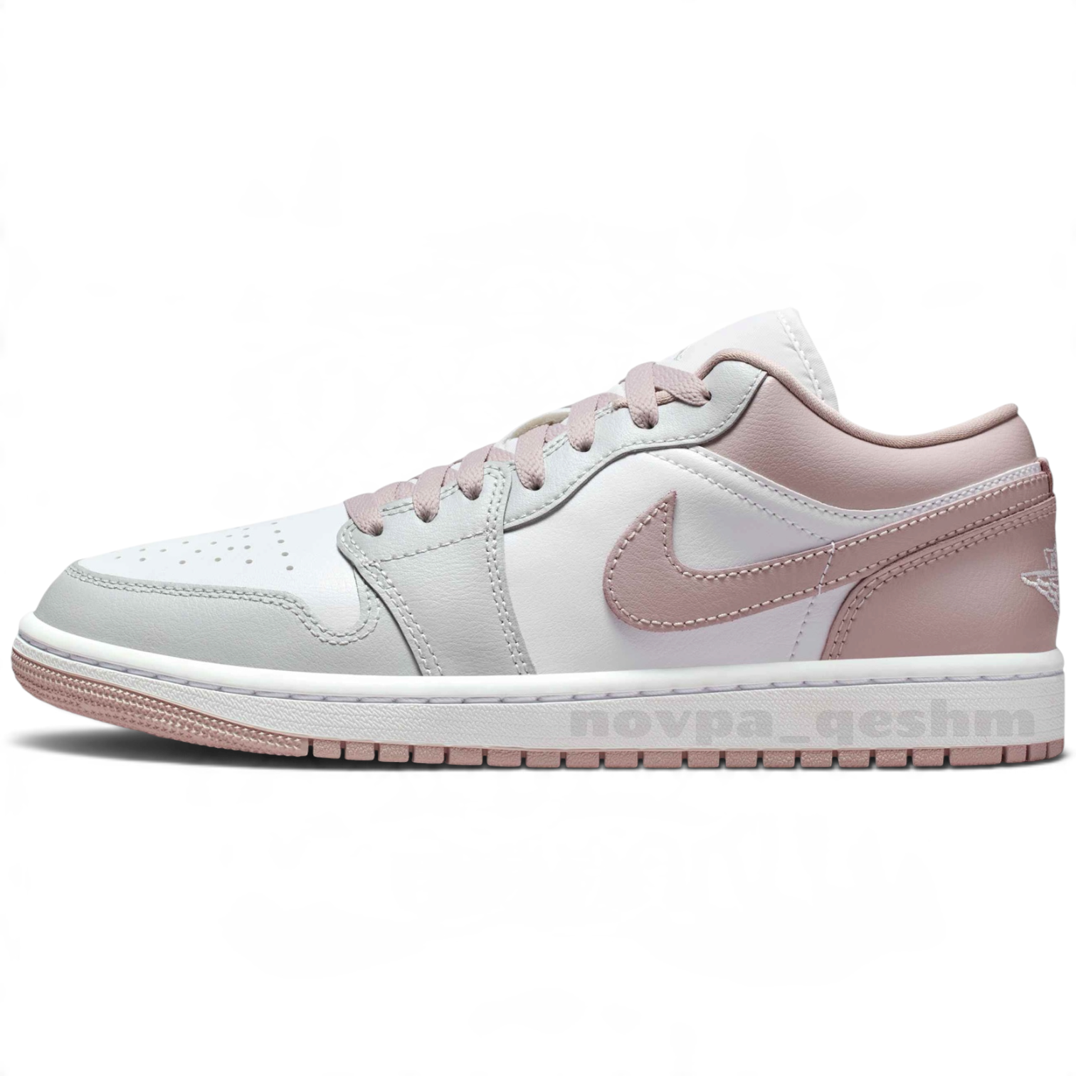 کفش کتونی زنانه نایک ایر جردن 1 طوسی صورتی رز Nike Air Jordan 1 Low Particle Rose