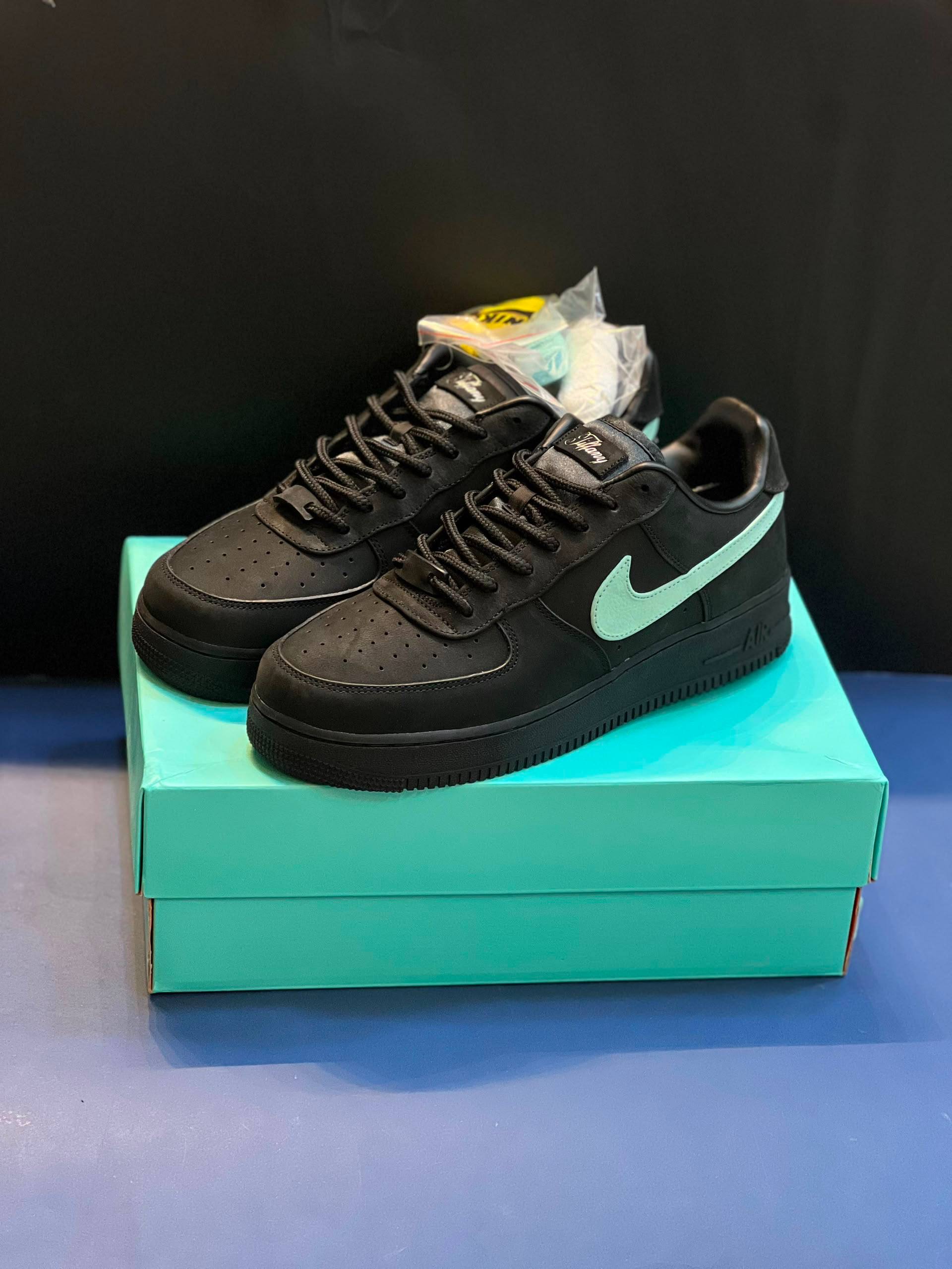 کفش کتونی سایز بزرگ نایک ایرفورس وان تیفانی Nike Air Force 1 X Tiffany مشکی سبز