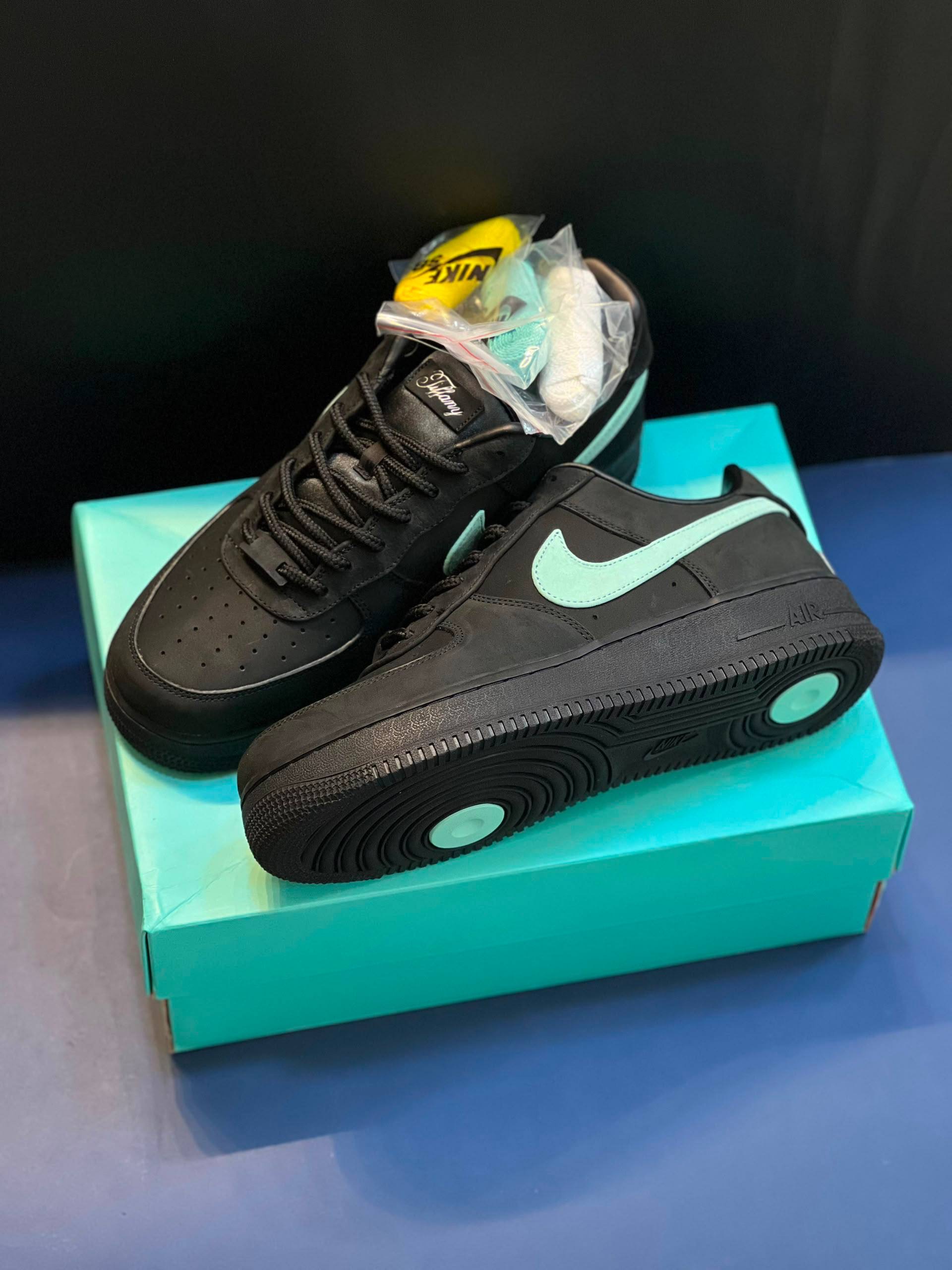 کفش کتونی سایز بزرگ نایک ایرفورس وان تیفانی Nike Air Force 1 X Tiffany مشکی سبز