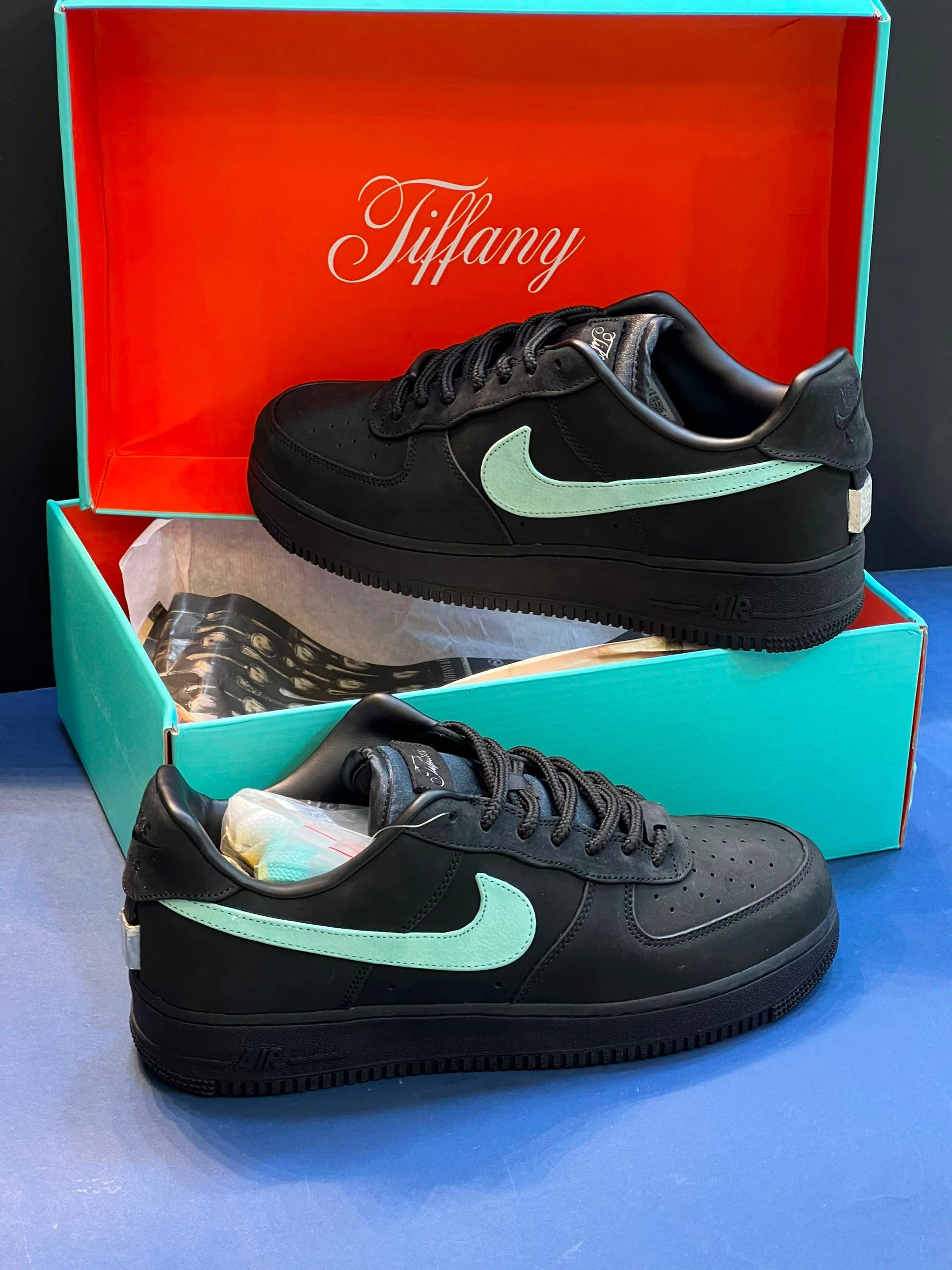 کفش کتونی سایز بزرگ نایک ایرفورس وان تیفانی Nike Air Force 1 X Tiffany مشکی سبز