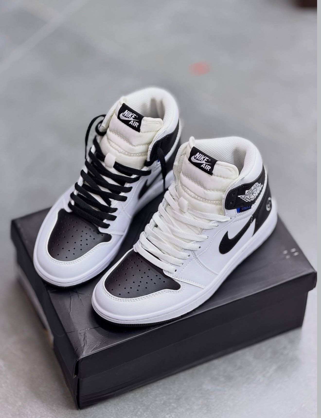 کفش کتونی نایک ایر جردن 1 ساقدار فرگمنت سفید مشکی Nike Air Jordan 1 Fragment x Union LA White Black سفید مشکی