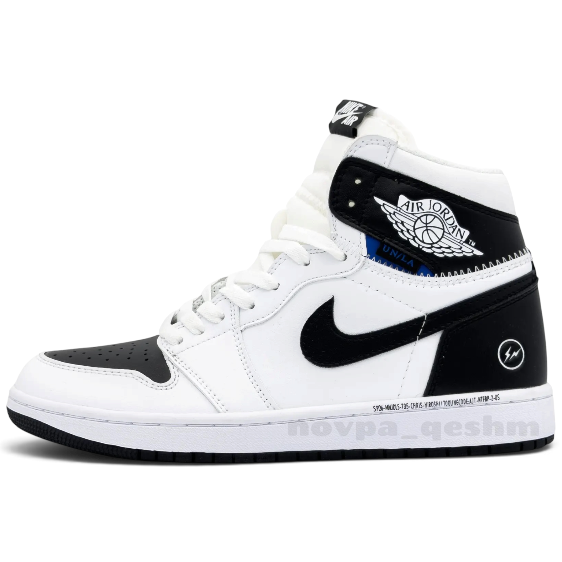 کفش کتونی نایک ایر جردن 1 ساقدار فرگمنت سفید مشکی Nike Air Jordan 1 Fragment x Union LA White Black سفید مشکی