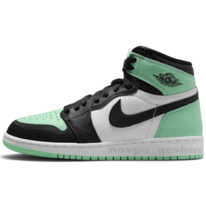 کفش کتونی نایک ایر جردن 1 لو مشکی سبز گرین گلو Nike Air Jordan 1 Retro High OG Green Glow