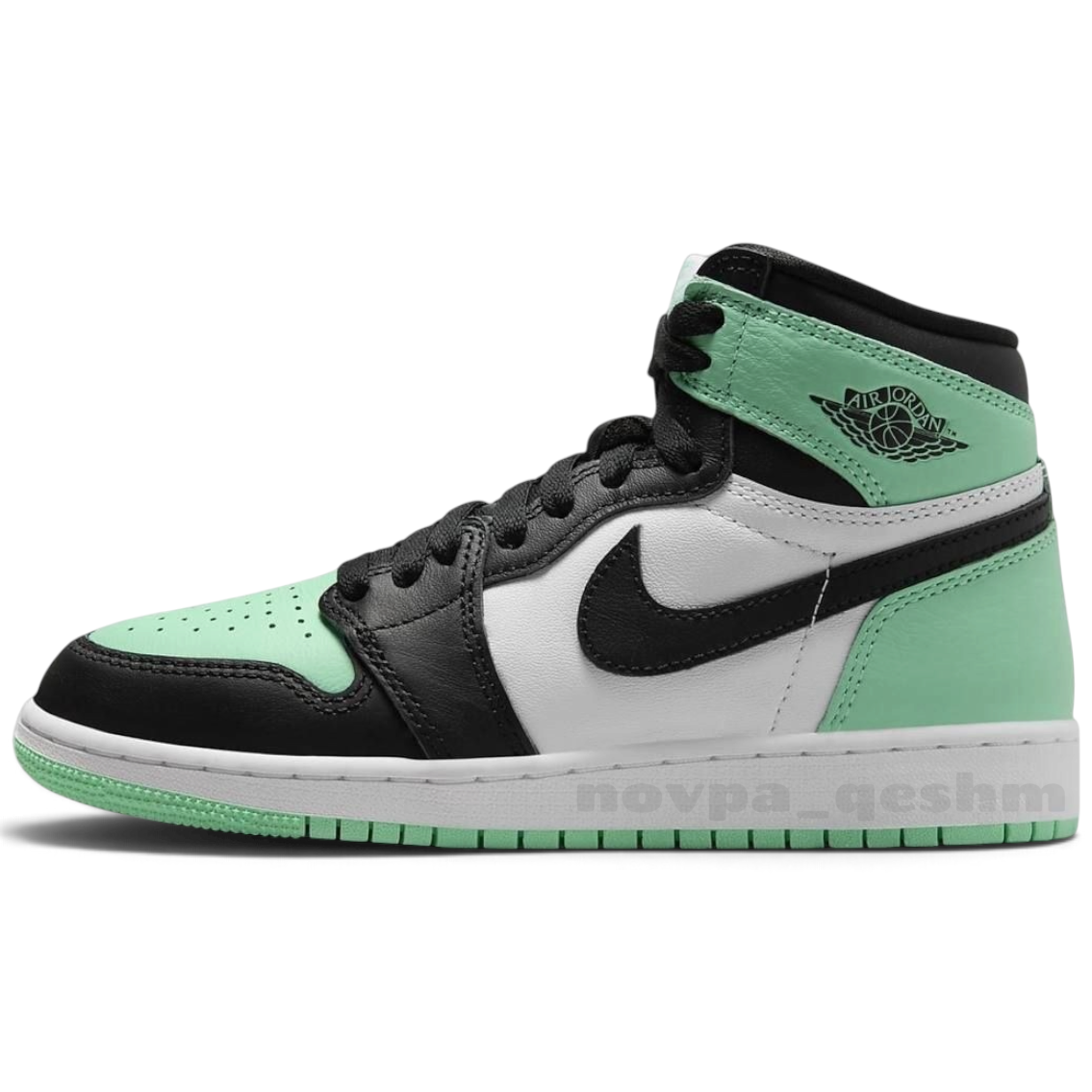 کفش کتونی نایک ایر جردن 1 لو مشکی سبز گرین گلو Nike Air Jordan 1 Retro High OG Green Glow